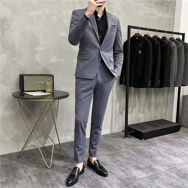 Herrenanzüge 2023 Business-Casual-Anzug für Herren, koreanische Version von Groom's Wedding Professional in Großbritannien, schmal, einfarbig, Größe S