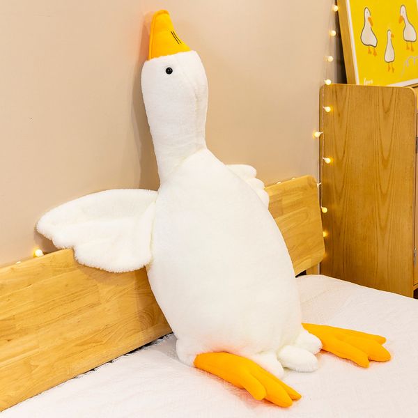 Подушка Dishiondecorative Big White Goose Plush Toy Cartoon Fucked Wings Duck Throw Подарок на день рождения детям 230321