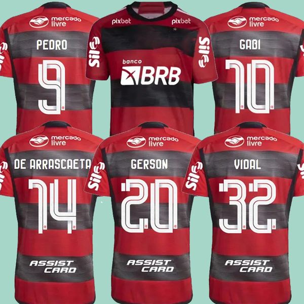 2023 2024 Футбольные майки Фламенго Футбольные майки VIDAL DE ARRASCAETA GABI PEDRO B.HENRIQUE E.RIBEIRO camisa Flamengo 23 24 Джерси