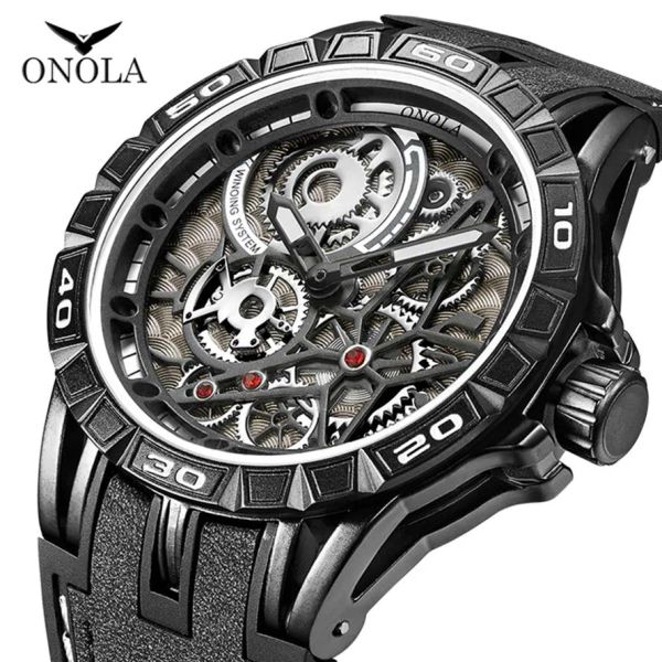 Cwp ONOLA Orologio Marca Cool Quarzo Moda maschile Casual Sport Quadrante unico Mens Movimento giapponese Militare All Black Young Man288s