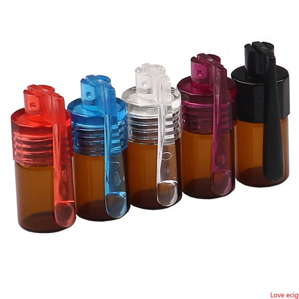 Snuff Pill Box Корпус пластик 31 -мм бутылка снотера диспенсер для носа носовая труба из стеклянная бутылка для хранения шейки шейки для хранения штука маленький мини -контейнер DHL