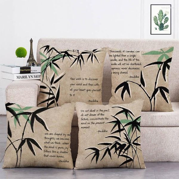 Travesseiros de travesseiros de bambu estilo chinês capa de sofá decoração de casa kussenhoes house de coussin cojines t46