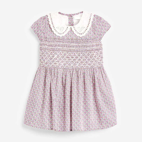 Mädchenkleider Little Maven Sommerkleid für Babys, Baumwolle, Blumenmuster, lässige Kleidung, weich und bequem für Kleinkinder, Kleinkinder, Kinder von 2 bis 7 Jahren