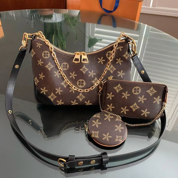 Clutch bag M45832 Brown flower pochette boulogne Luxury tote louiseity bolsas de couro viutonity homem feminino Designer crossbody Bolsas de ombro de viagem com corrente de metal