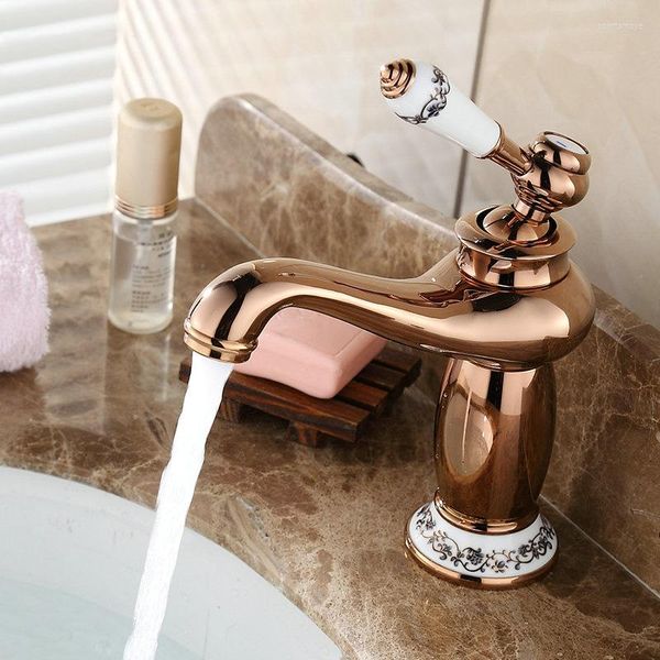 Смесители раковины для ванной комнаты Vidric Black Rose Gold Медь с керамикой смеситель модный винтаж и проклятие холодного бассейна