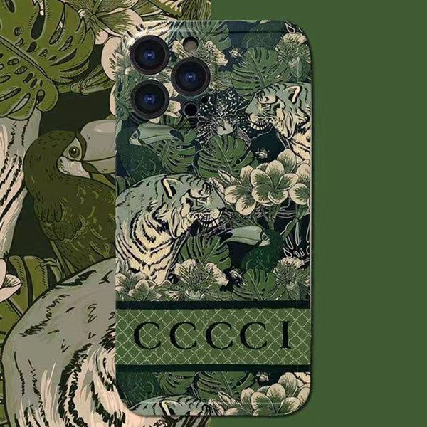 Herbarium Flowers Designer Phone Case para iPhone 15 Pro Max 14 Pro Max 15Pro 14Pro 13 13Pro 12 11 ProMax Capa Fashion Letter Tiger Nature Print