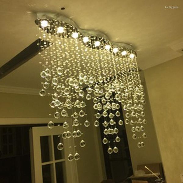 Lampadari Moderni LED K9 Luci di cristallo Lampade Soggiorno Ovale Cistal Ristorante Lampadario Illuminazione