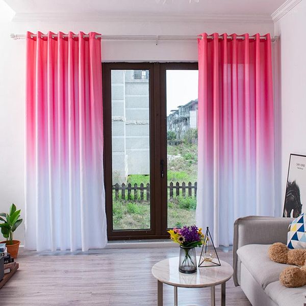 Tenda 1Pc Colore sfumato Semplice schermo per finestra per El Balcone Soggiorno Camera da letto Decorazione tessile per la casa