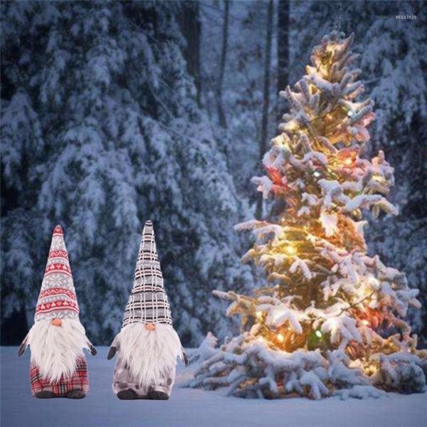 Decorazioni natalizie 2023 Tomte Bambole di Babbo Natale Albero di Natale Figurine in piedi Ornamenti forestali Regali per bambini Casa giocattolo