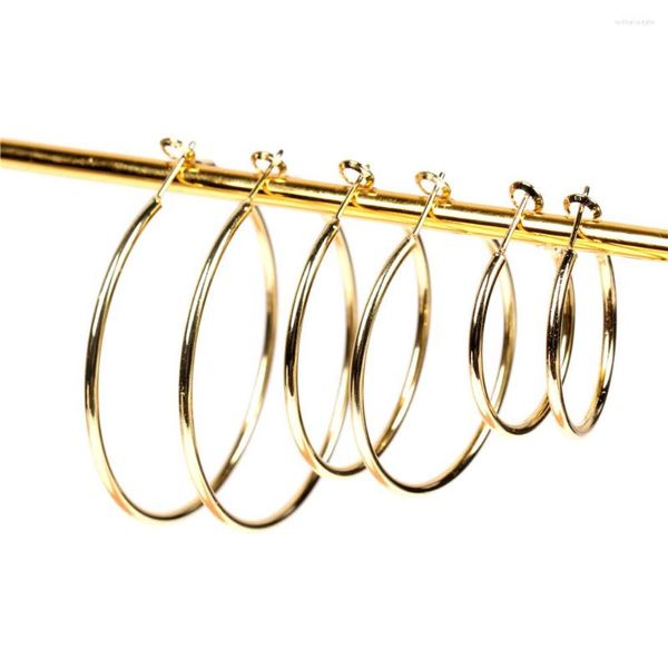 Hoop Ohrringe EYIKA Mode Einfache Vergoldet Großen Kreis Kupfer Metall Reife Frauen Schmuck Aretes De Moda Für Geschenk
