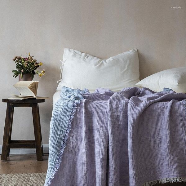 Одеяла одеяла одеяло одеяло, вымытое хлопок двойной цвет диван, бросает мягкий дышащий крышка стула полотенце, европейское домашнее текстиль 130 170 см.