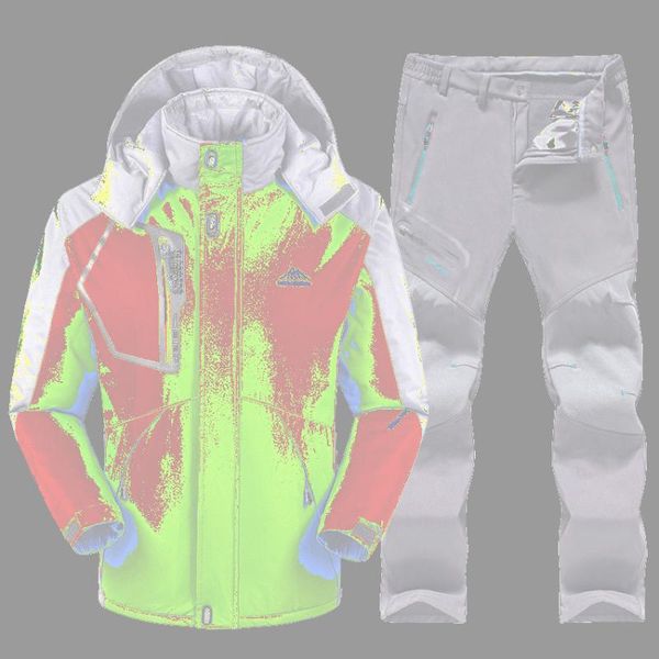 Jackets de esqui no terno de esqui homens inverno e calça lã de lã de jaqueta de snowboard masculino quente de snowboard de acampamento ao ar livre calça de neve