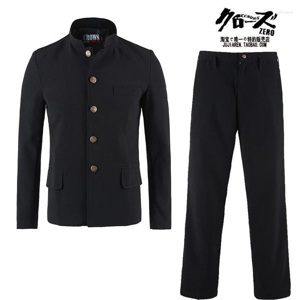 Ternos masculinos Suzura japonesa uniforme de escola masculina masculino masculino Blazer chinês Casas Jaqueta Coreana Long Genji