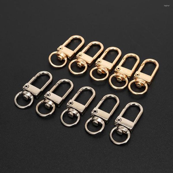 Ganci 10 pz Durevole Moschettone In Metallo Clip Stile Molla Portachiavi Portachiavi Girevole Chiusura a moschettone Clip Per Portachiavi Appeso