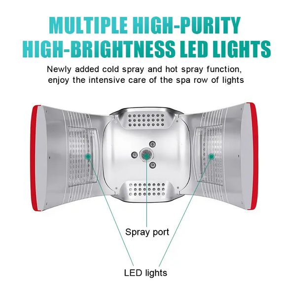 7-Farben-Phototherapie-PDT-LED-Licht-Gesichtsbehandlungsgerät mit Nano-Nebelspray-Dampfer-Gesichtspflege