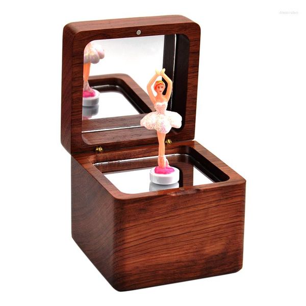 Figurine decorative Anime Canzone Carillon in legno Ragazza Ballerina rotante Wind Up Fidanzata Regalos De Navidad Regali di Natale DL60MB