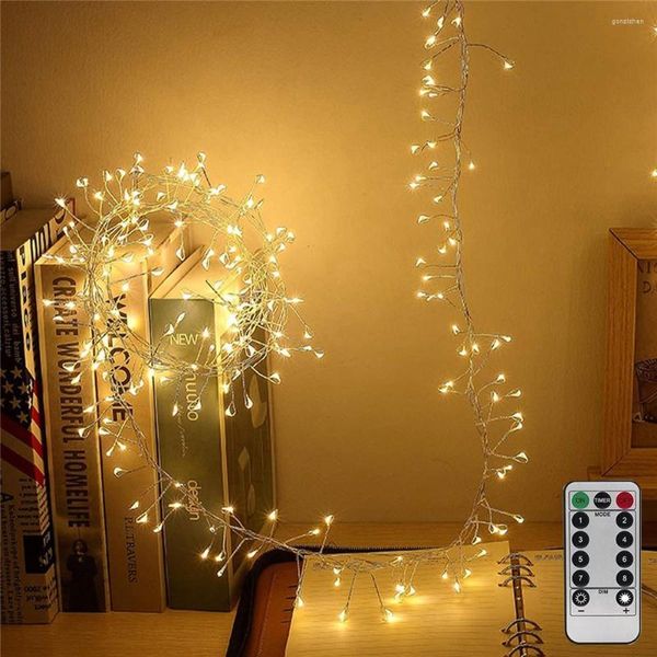 Saiten USB Power 100/200 LED Firecracker String Lights 8Modes Kupferdraht Feuerwerk Girlande für Urlaub Weihnachtsfeier Jahr