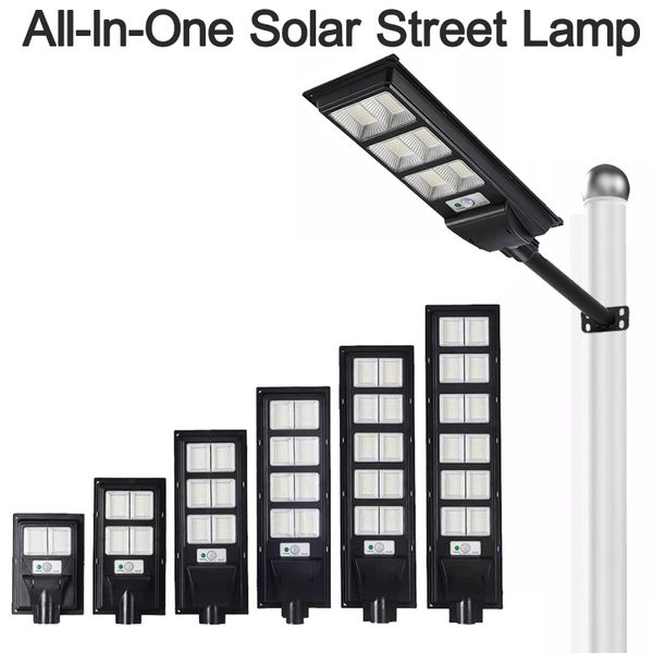 Açık Mekan Ticari 400W 500W 600W LED Solar Street Light IP67 Alacakaranlıktan Şafak Yolları Lamba Kutupları Oemled