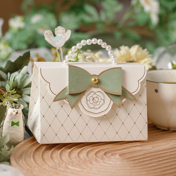 Outra festa de eventos suprimentos de luxo pérola portátil wedding favor a caixa de doces embalagens de chocolate caixas