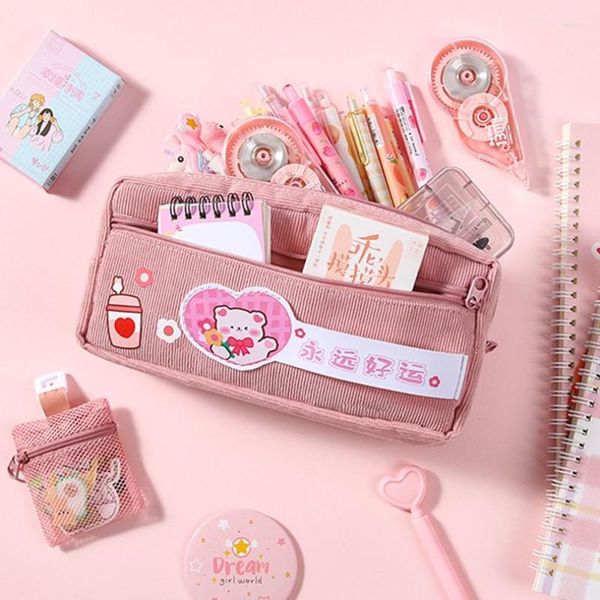 Farbe Kreative Bleistift Fall Büro Schule Schreibwaren Speicher Tasche Kawaii DIY Fällen Kid Nette Stift Halter Box