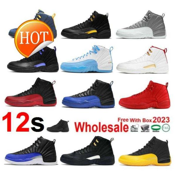 OG retro baixo táxi preto 12s French Blue Basketball Shoes Playoff Twist Triple Black 12 Ginástica cinza Red Hyper Royal Indigo Reverso Game Dark Stealth Gripe Men CMFT