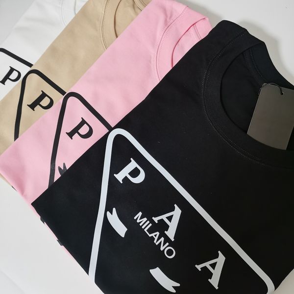 Italia Paa Brand Fashion Cotton Blend Magliette da uomo Abbigliamento Donna Funny Letter Printing Color Color Color Casual Jumper Triangle Maniche grafiche Maglie