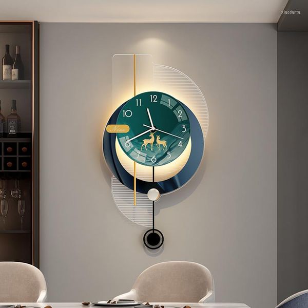 Relógios de parede Bateria industrial relógio árabe de quarto grande nórdico Luxo