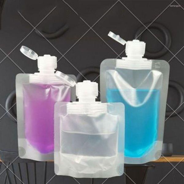 Bottiglie di stoccaggio 5PCS 30/50/100 ML di plastica trasparente a conchiglia sacchetto di imballaggio portatile da viaggio fluido trucco imballaggio Stand Up Beccuccio Pouch