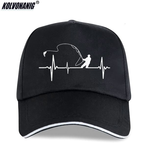 Snapbacks Pesca Battito cardiaco Divertente Pesce Grafica Berretti da baseball Marittimo Originale Berretto aderente Cotone Pescatore Regalo Cappelli da sole da uomo regolabili 230322