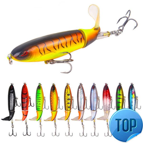 1 PCS 13G/35G Luya Isceling Tractor de superfície de água da hélice Rápida Vibração Rápida Lápis Plástico Bait Hard Simulation Bait Equipador de pesca