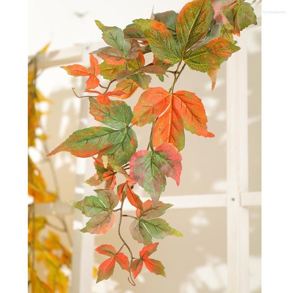 Flores decorativas Plantas artificiais de 180 cm Ivy Árvore de seda árvore falsa folhas de outono Rattan parede pendurada videiras de casamentos jardim de casamentos jardim
