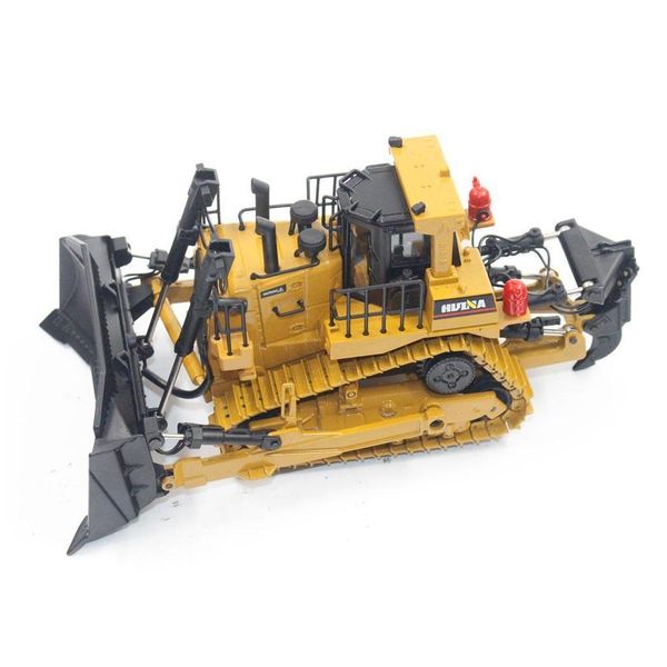 Diecast Model Cars Huina 1700 150 Alloy Heavy Bldozer Engineering Truck Static Caterpillar Wheel Kids Educational Toy Drop Delivery Dhevh