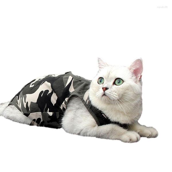 Katzenkostüme Erholungsanzug Spay für weibliche Katzen Tarnmuster Einteiler Kleidung E-Kragen Alternative Kätzchen