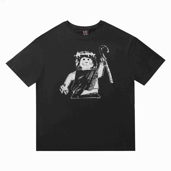 T-shirt da uomo Saint Michael Made Old Puppet Doll Stampa Girocollo Manica corta High Street Casual Loose e T-shirt da donnaI33T