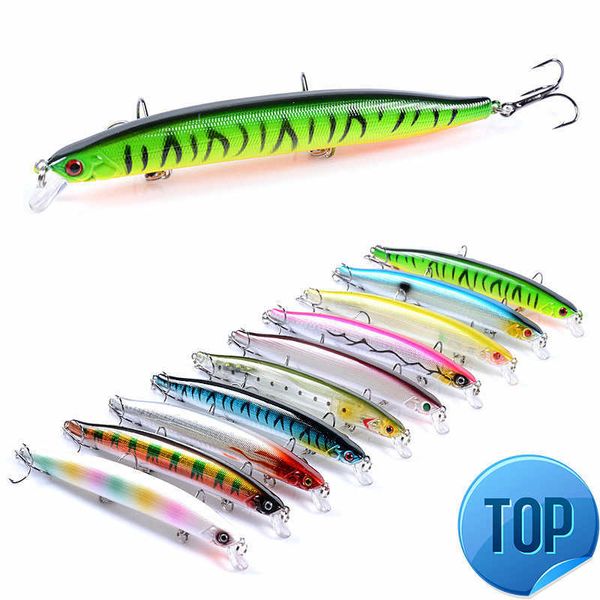 1 PCS 13.9cm 19.7g Sıcak Profesyonel Kalite Balıkçılık Cazibesi Wobblers Minnow Krank Yem Mükemmel Boyama Ücretsiz Nakliye