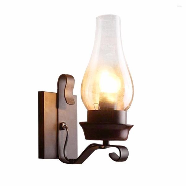 Lâmpada de parede ferro antigo scona rústica industrial retro metal iluminação leve varanda Edison estilo