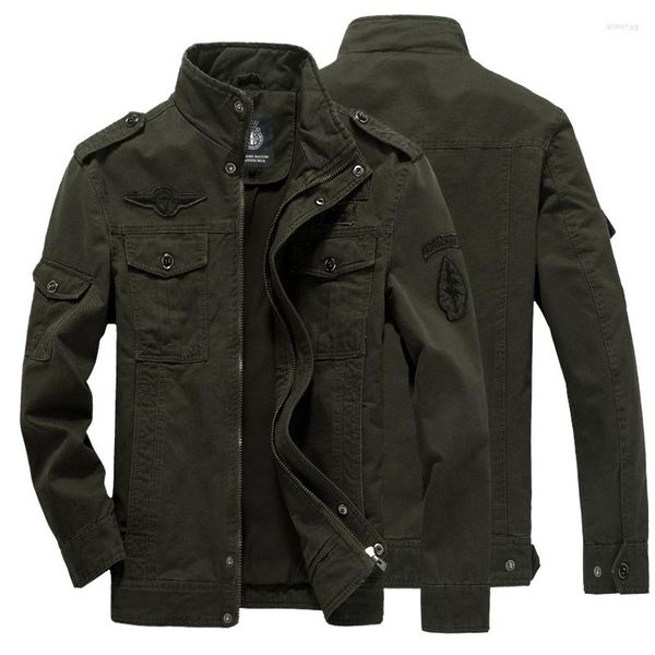 Giacche da uomo Bomber Jacket Mens Green Khaki Black Military Winter Plus Size Casual Uomo Army Clothes Brand Soldier Cotton Loose