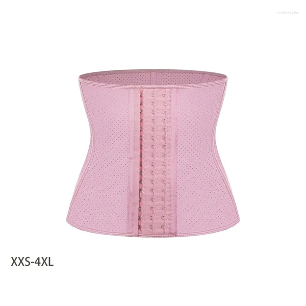 Intimo modellante da donna XXS-4XL Estate Vita cava Trainer Tummy Trimmer Corsetto in lattice Cintura sportiva Corpo Riparazione dopo il parto Cintura rosa blu