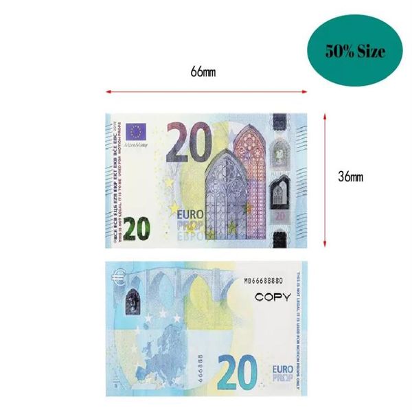 Formato del 50% Banconota per film di scena Copia Soldi stampati USD Sterline inglesi GBP Britannici 10 20 50 Giocattolo commemorativo Per regali di Natale Giocattoli divertenti 315k