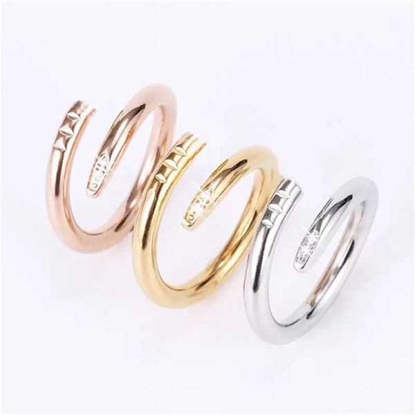 Donne uomini promette Love Ring Gold Vintage Carite Gioielli Candamento da sposa gioielleria di lusso Accessori alla moda Accessori inossidabile Acciaio inossidabile Non sbiadire mai oro non allergico