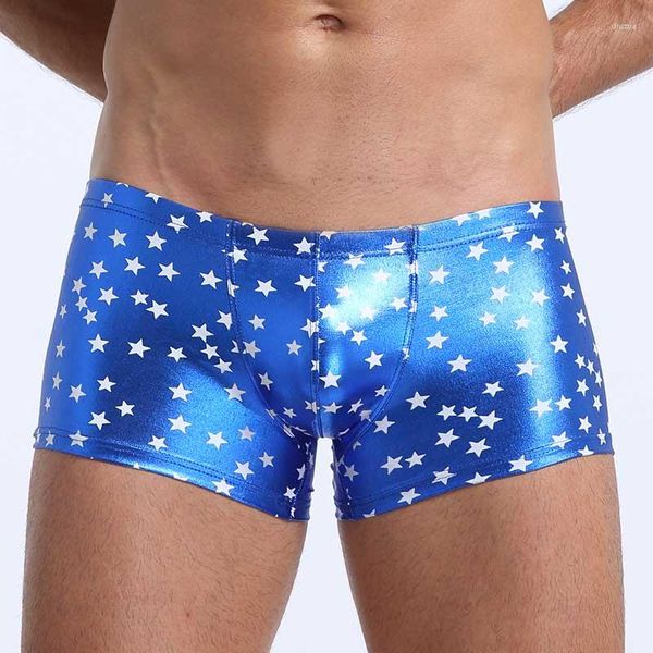 Underpants Faux Leder bedruckt Boxer Shorts Sexy Gay Jockstrap G-STRINGS THONGS MANS MESH Unterwäsche Tanga Penis Bikin Bikin