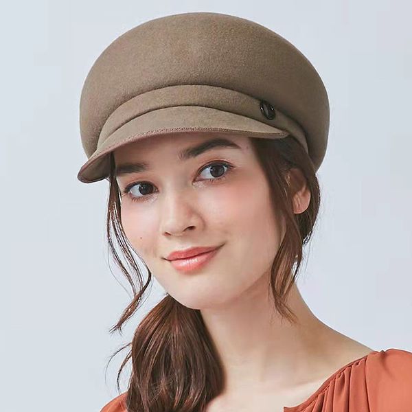 Ball Caps Классическая женская шерсть зима теплое козырька Beret Sboy Hat Cabbie Fashion Girl Gatsby Ivy 5659cm 230321