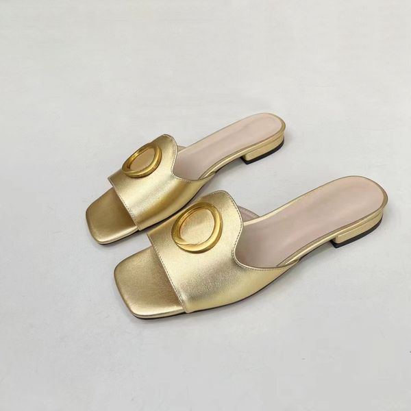 Sandals Sunset Flat Comfort Mula Slippers dianteiros acolchoados Sapateiros de fáceis de vestir moda Tamanho 35-42