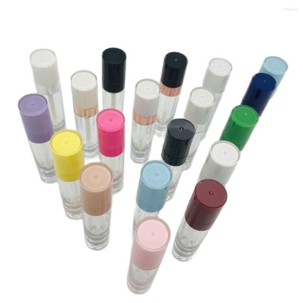 Garrafas de armazenamento 50 // 100pc 5ml Tubo de brilho labial vazio DIY plástico de batom líquido elegante contêineres 8ml Round Lipgloss Bottle Wholesale