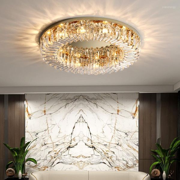 Lampadari Modern Lustre Crystal Led Lighting Living Room Decor Lampadario a soffitto Lampada Chrome Gold Bedroom Lights