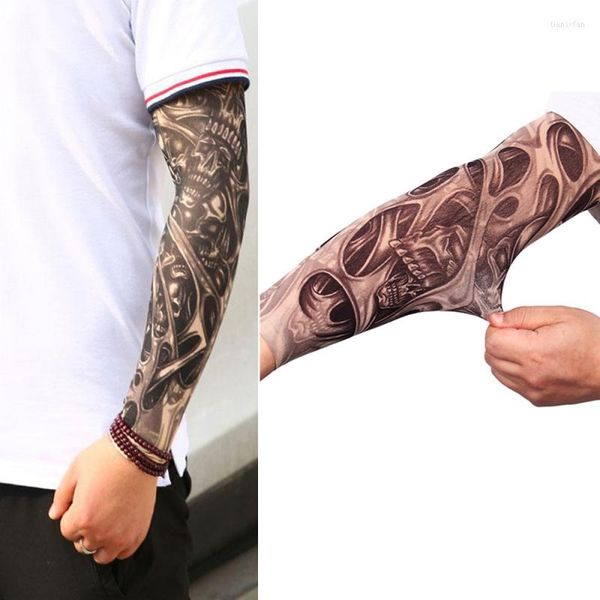 Joelheiras 2023 unissex sports braço mangas de basquete executando ciclismo de tatuagem de tatuagem corporal 3d UV Protect Outdoor Bike