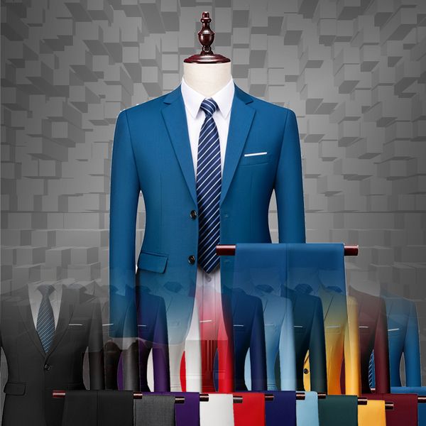 Erkekler Suits Blazers Suit Erkek Takım Adam Takım Damat Gelinlik İki Parçalı İş Profesyonel Resmi Takım Erkek Blazer Akşam Formal Wear 230322