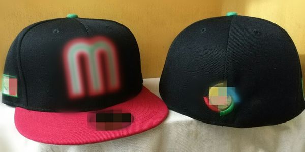 2023 México Caps Caps Letra M Hip Hop Tamanho Haps Caps Baseball Caps Pico plano para homens para homens Completo H15-3.22