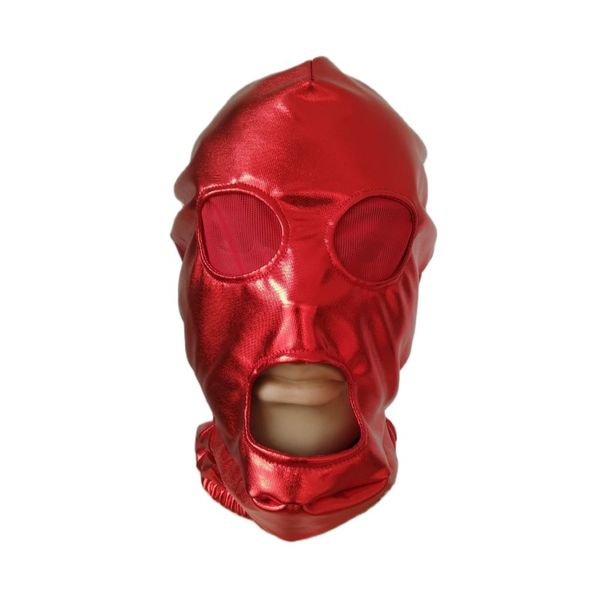 Костюмированные аксессуары Хэллоуин Сексуальные маски косплей костюмы блестящие металлические маски открытые глаза с красной сеткой унисекс Zentai Costumes Accessories