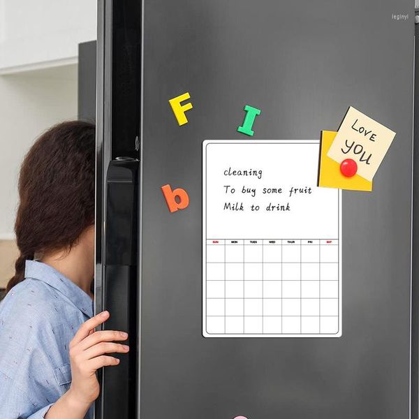 Setzen Sie A5 einzelner Seitenmagnet -Message Board Umschreiben Senden Sie Whiteboard Marker Wöchentlicher Zeitplan Soft Kühlschrank Magnet